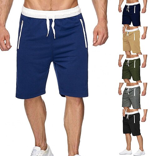 

Per uomo Pantaloncini da sudore Pantaloni da allenamento Pantaloncini da spiaggia Design elastico con coulisse Tinta unica Traspirante All'aperto Lunghezza del ginocchio Informale Giornaliero Cotone