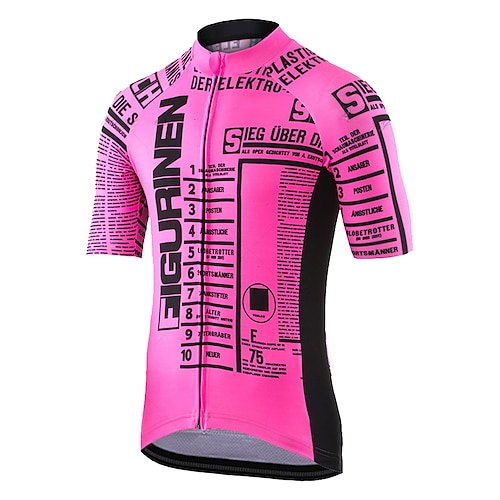 

21Grams Men's Cycling Jersey Short Sleeve Bike Top with 3 Rear Pockets Mountain Bike MTB Road Bike Cycling Breathable Quick Dry Moisture Wicking Reflective Strips Rosy Pink Polyester Spandex Sports
