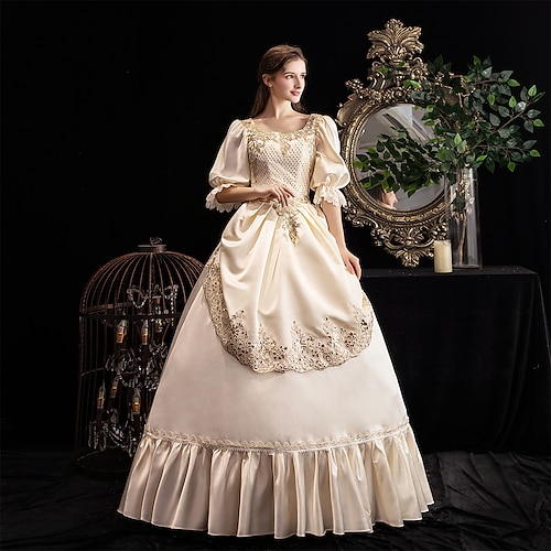

Princesa Shakespeare Góticas Rococó Vitoriano Inspirado no vintage Vestidos Festa a Fantasia Baile de Máscara Mulheres Ocasiões Especiais Vintage Cosplay Festa Mascarilha Festa de Casamento 3/4 de