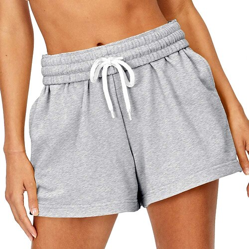 

Women's Shorts Blue Yellow Orange Mid Waist Casual / Sporty Athleisure Casual Weekend Side Pockets Micro-elastic Short Comfort Plain S M L XL XXL