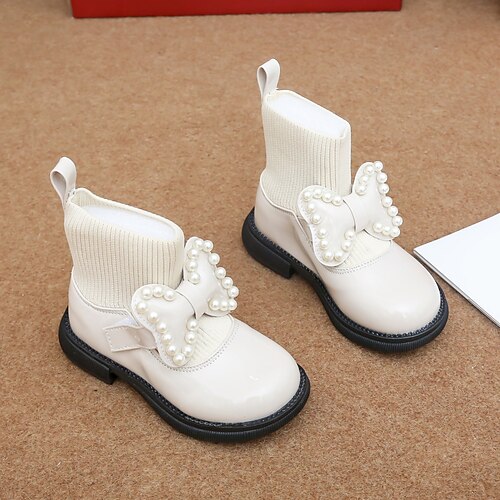 

Girls' Boots Combat Boots Rubber Portable School Shoes Big Kids(7years ) Little Kids(4-7ys) Indoor Outdoor Indoor Outdoor Play Lace-up Wine White Black Fall Spring / Mid-Calf Boots