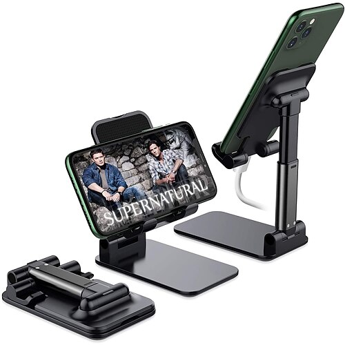 

Foldable Mobile Phone Holder Stand,Retractable Adjustable Phone Holder Cradle with iPhone 13 12 11 Pro Max X iPad and All Smartphones Adjustable Metal Desk Desktop Tablet Universal Cell Phone Holder