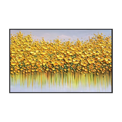 

Oil Painting Hand Painted Vertical Abstract Floral / Botanical Contemporary Modern Rolled Canvas (No Frame)