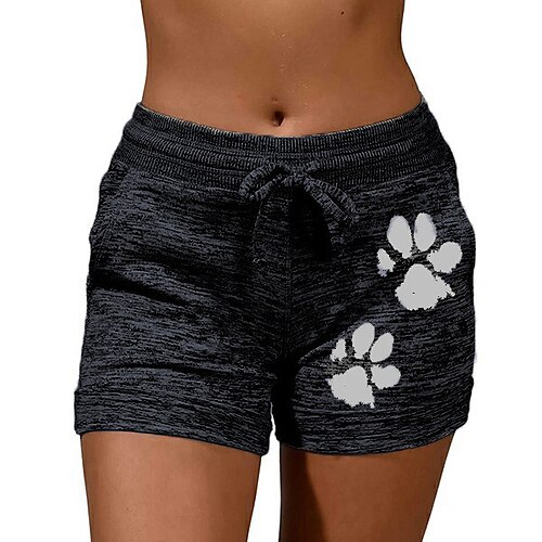 

Women's Shorts Cotton Blend Gray Black Mid Waist Athleisure Casual Weekend Side Pockets Print Micro-elastic Short Comfort Chinese Style S M L XL XXL