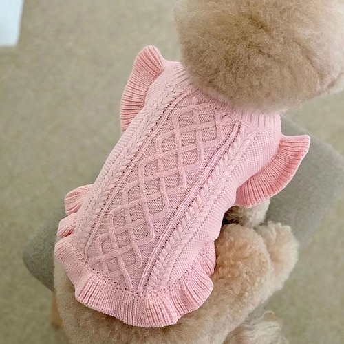 

Dog Clothes Chihuahua Soft Puppy Kitten Kitten High Collar Solid Color Design Sweater Fashion Clothing for Pet Dogs Cats