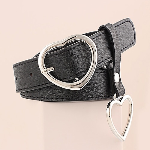 

Women's Unisex PU Buckle Belt PU Leather Prong Buckle Heart Casual Classic Party Daily Black
