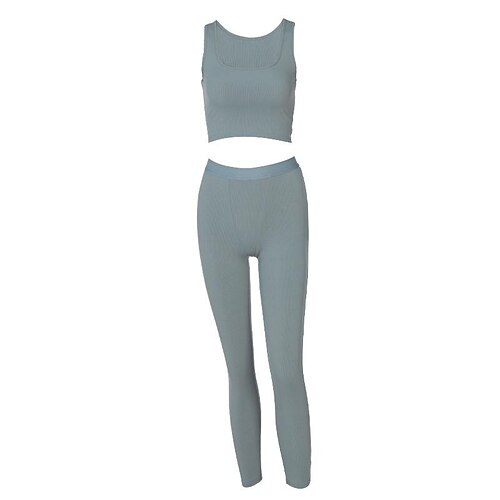 

european and american women's clothing 2022 new spring fashion sleeveless crop top slim sports yoga suit factory wholesale