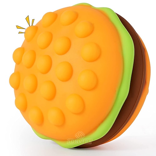 

2 pcs Burger Stress Ball 3D Squishy Hamburger Fidget Toys Silicone Decompression Silicone Squeeze Fidget Ball Fidget Sensory Toy 2022