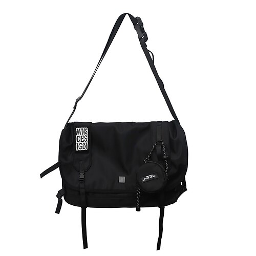 

Men's Unisex Messenger Bag Crossbody Bag Oxford Cloth Zipper Solid Color Daily Office Career Black