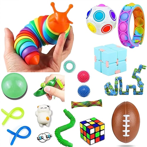 

Pop Fidget Toys Pack Mini pop Autism Special Needs Stress Relief Silicone Pressure Relieving Toys Fidget Sensory Stress Ball Anxiety Relief Toys for Boy Girl Adults Pop Pack Toys