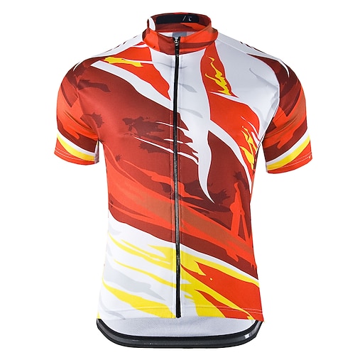 

21Grams Men's Cycling Jersey Short Sleeve Bike Top with 3 Rear Pockets Mountain Bike MTB Road Bike Cycling Breathable Quick Dry Moisture Wicking Reflective Strips Red Graphic Polyester Spandex Sports