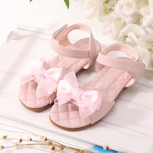 

Girls' Sandals Dress Shoes Princess Shoes Microfiber Little Kids(4-7ys) Party Daily Flower Pink Ivory Spring Summer / Booties / Ankle Boots
