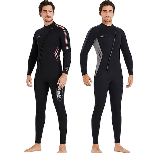 

Dive&Sail Men's Full Wetsuit 3mm SCR Neoprene Diving Suit Thermal Warm Windproof UPF50 High Elasticity Long Sleeve Full Body Front Zip - Diving Scuba Solid Color Spring Summer Winter / Breathable