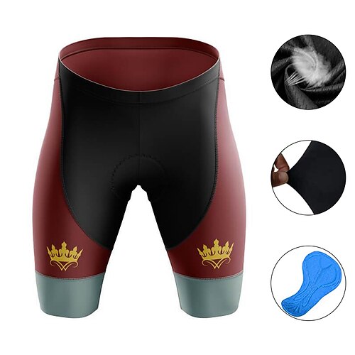 

21Grams Men's Bike Shorts Cycling Padded Shorts Bike Padded Shorts / Chamois Mountain Bike MTB Road Bike Cycling Sports Crown 3D Pad Cycling Breathable Quick Dry Burgundy Dark Navy Polyester Spandex