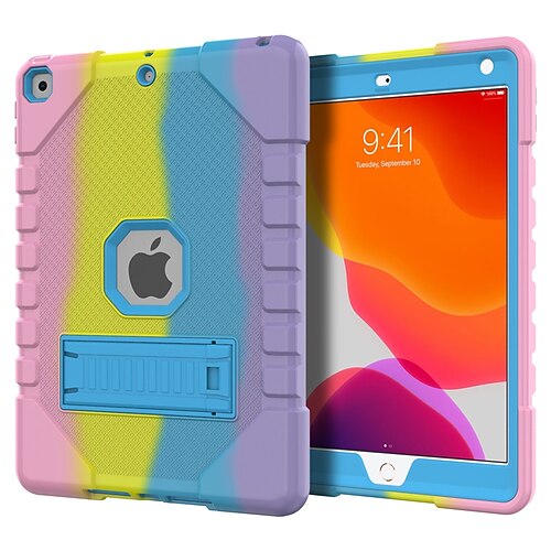 

Tablet Case Cover For Apple iPad 10.2'' 9th 8th 7th iPad mini 6th Portable with Stand with Windows Camouflage Silica Gel PC