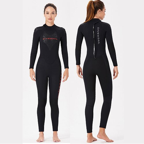 

Dive&Sail Women's Full Wetsuit 3mm SCR Neoprene Diving Suit Thermal Warm Windproof UPF50 High Elasticity Long Sleeve Full Body Back Zip - Diving Scuba Spring Summer Winter / Anatomic Design