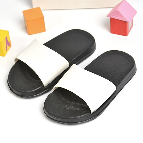

Boys Girls' Sandals Slippers Flip-Flops Casual Daily PVC Portable Fast Dry Breathability Slippers Little Kids(4-7ys) Casual Daily Beach Outdoor White Black Summer