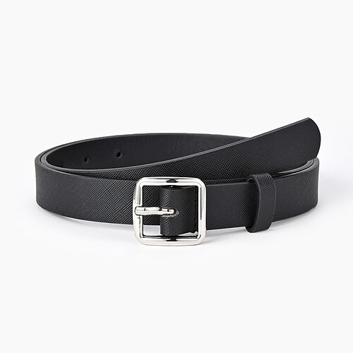 

Women's Unisex PU Buckle Belt PU Leather Prong Buckle Plain Casual Classic Party Daily Black Red Brown Navy Blue