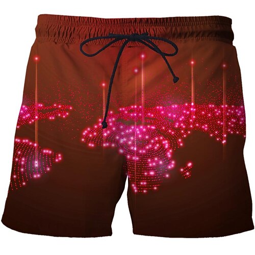 

Men's Casual Fashion Shorts Beach Shorts 3D Print Elastic Drawstring Design Knee Length Pants Daily Holiday Micro-elastic Graphic Technology Pattern Comfort Soft Mid Waist Blue Royal Blue Dark Blue