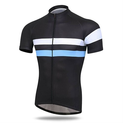 

CAWANFLY Men's Cycling Jersey Short Sleeve Bike Tee Tshirt Jersey Top with 3 Rear Pockets Road Bike Cycling Anti-Slip Sunscreen UV Resistant Cycling Black Polyester Sports Clothing Apparel