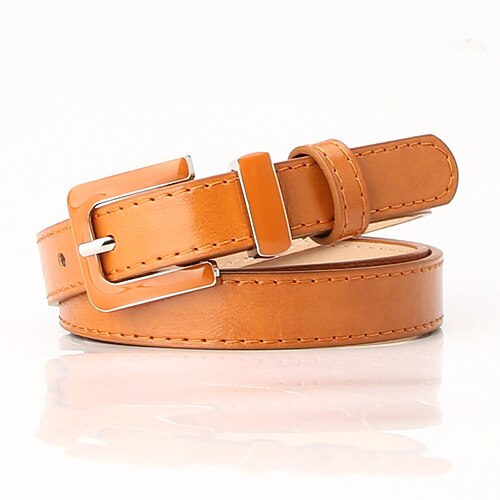 

Women's Unisex PU Buckle Belt PU Leather Prong Buckle Plain Casual Classic Party Daily Black Orange