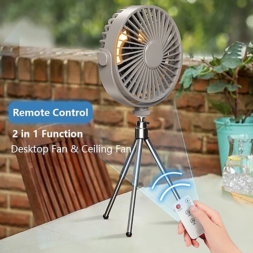 

Rechargeable Mini Fan with Remote Control Wireless Portable Fan 360 Rotation USB Ceiling Cooling Standing Fan for Camping Home