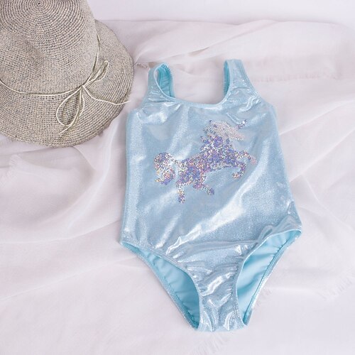 

Kids Girls' One Piece Swimwear Outdoor Unicorn Cute Print Bathing Suits 3-8 Years Summer Blue Pink Yellow