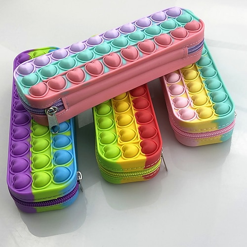 

1/3/5 pcs New Pencil Case Push Bubble Fidget Toys Teenager Stress Relief Squeeze Toy Antistress Soft Squishy Teenagers Toys Gifts Ppoper