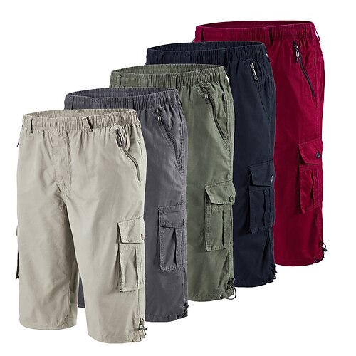 

Men's Cargo Shorts Hiking Shorts Summer Outdoor Slim Breathable Soft Comfortable Bottoms Pocket Dark Grey Army Green Cotton Fishing Climbing Beach XL XXL XXXL 4XL 5XL