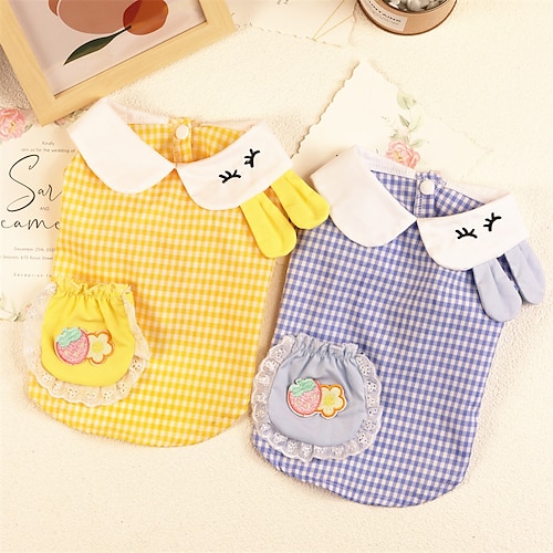 

Dog Cat T-shirts Toile Animal Cute Sweet Dailywear Casual / Daily Dog Clothes Puppy Clothes Dog Outfits Soft Blue Yellow Costume for Girl and Boy Dog Cotton S M L XL 2XL