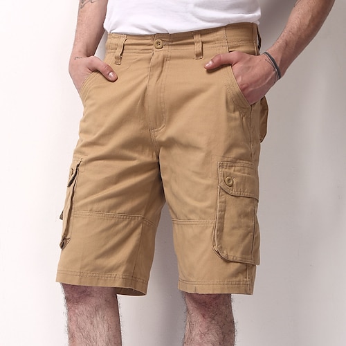 

Men's Cargo Shorts Hiking Shorts Military Summer Outdoor Ripstop Breathable Quick Dry Lightweight Shorts Military yellow Black Cotton Work Camping / Hiking / Caving 29 30 31 32 33 / Multi Pockets