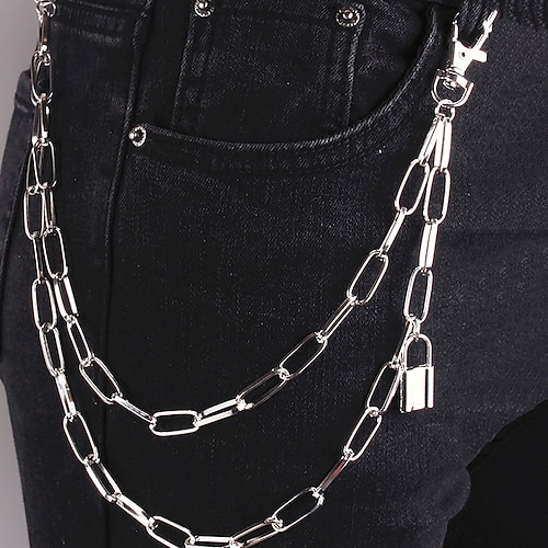 

Herre Dame Bukser Chain Lommebok Chain Pocket Chain Metallkjede Spennefri Kjede Fritid Klassisk Fest Daglig Sølv