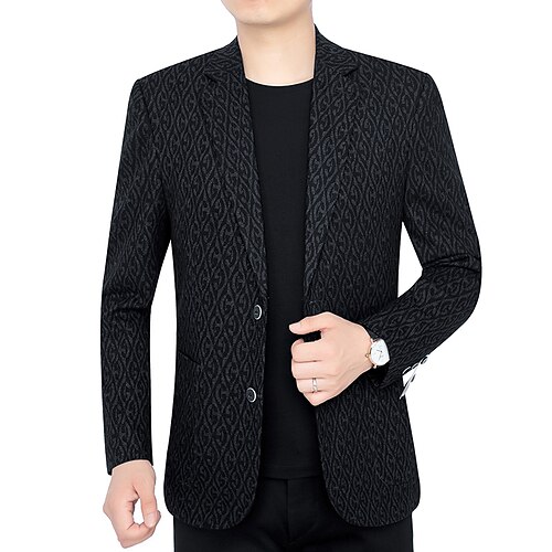 

Men's Casual Blazer Regular Regular Fit Print Black Coffee 2022