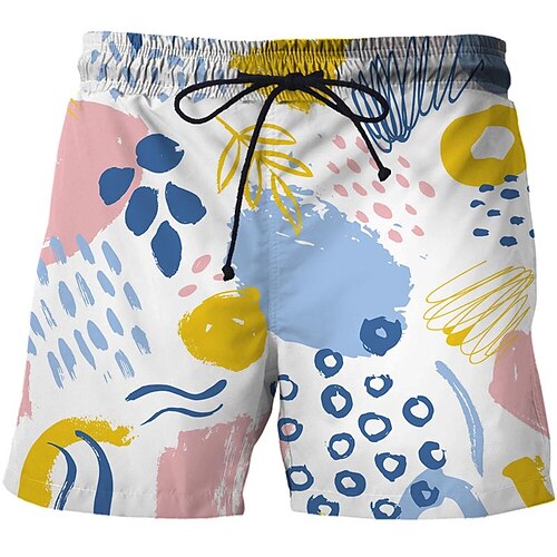 

Men's Casual Fashion Shorts Beach Shorts 3D Print Elastic Drawstring Design Knee Length Pants Daily Holiday Micro-elastic Graphic Graffiti Comfort Soft Mid Waist Green Blue White Pink M L XL XXL 3XL