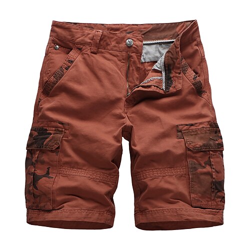 

Men's Cargo Shorts Crop Multi Pocket Patchwork Knee Length Casual Daily Cotton Blend Cargo Shorts Chino Wine Army Green