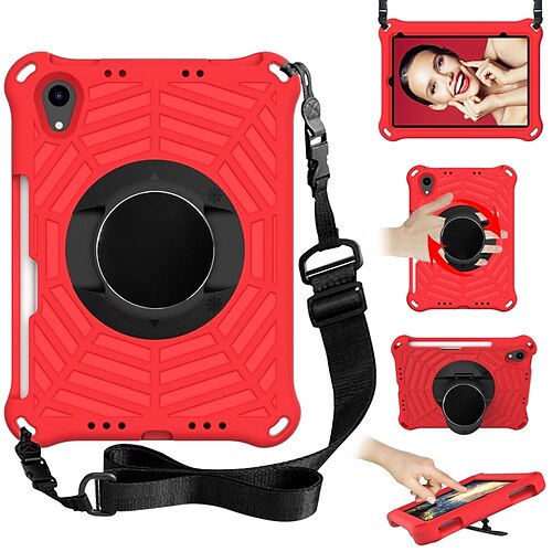 

Tablet Case Cover For Apple iPad Pro 12.9'' 5th 4th 3rd iPad mini 6th 360° Rotation Handle Shoulder Strap Solid Colored Plastic EVA For Kids