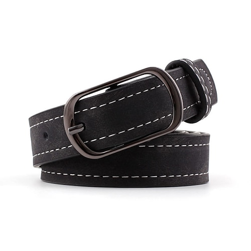 

Women's Unisex PU Buckle Belt PU Leather Prong Buckle Plain Casual Classic Party Daily Black Pink Brown Beige