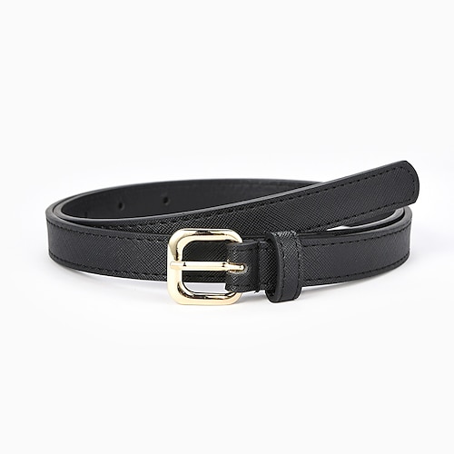 

Women's Unisex PU Buckle Belt PU Leather Prong Buckle Plain Casual Classic Party Daily Black Brown Navy Blue