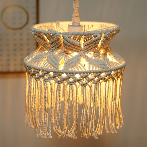 

Hand-woven Lampshade Bohemian Woven Aerial Pendant Living Room Bedroom Homestay Model Decoration