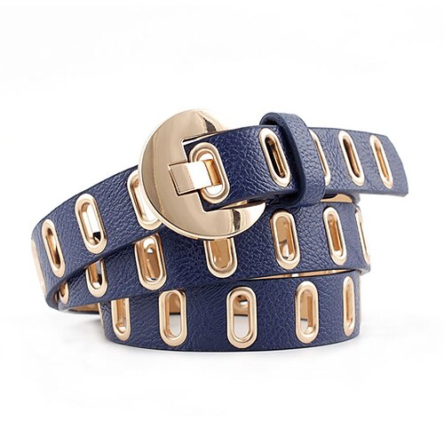 

Women's Unisex PU Buckle Belt PU Leather Prong Buckle Eyelet Casual Classic Party Daily Pink Navy Blue Coffee