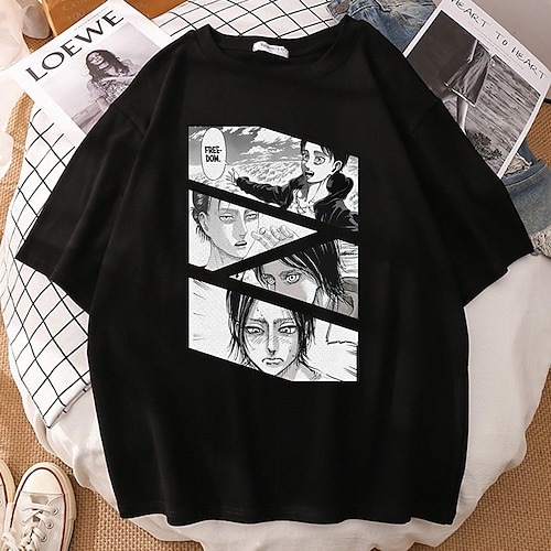 

Inspired by Attack on Titan Eren Jaeger Cosplay Costume T-shirt 100% Polyester Pattern Harajuku Graphic Kawaii T-shirt For Men's / Women's / Couple's