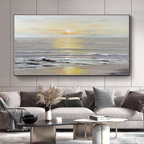 

pittura a olio 100% fatto a mano dipinto a mano arte della parete su tela verticale astratto paesaggio paesaggio marino tramonto contemporaneo moderno decorazione della casa arredamento tela