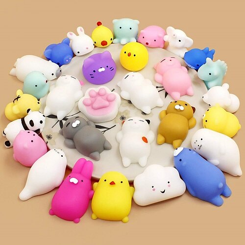 

Finger Toy Squishies Sensory Fidget Toy Stress Reliever 30 pcs Portable Gift Stress and Anxiety Relief Flexible Durable Non-toxic Slow Rising Mochi For Adults' Men Boys and Girls Home3