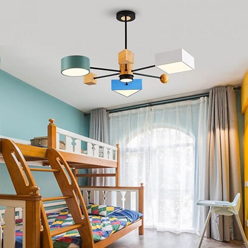 

68 cm Pendant Light LED Macaron Block Light Metal Artistic Style Modern Geometrical Painted Finishes Children'S Room 220-240V