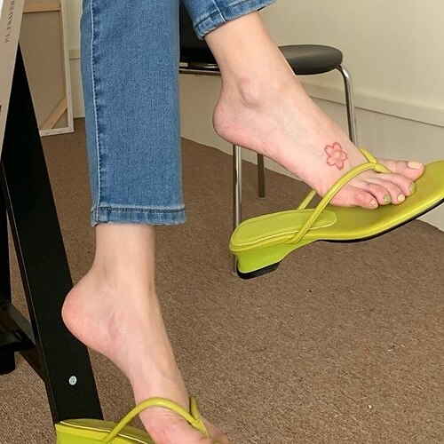 

Mujer Sandalias Zapatillas Tallas Grandes Diario Verano Talón de bloque Puntera abierta Casual Cuero PU Mocasín Color sólido Negro Blanco Verde