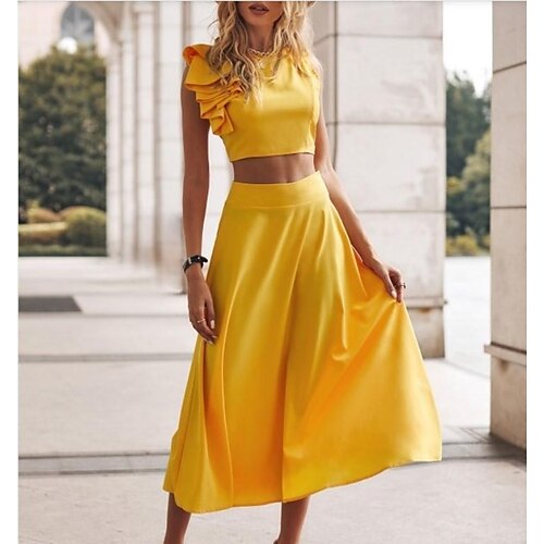 

european and american cross-border new summer solid color skirt suit vest sleeveless open back casual temperament commuter fashion suit