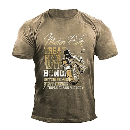 

Men's Unisex T shirt 3D Print Graphic Prints Motorcycle Crew Neck Street Daily Print Short Sleeve Tops Casual Designer Big and Tall Sports Blue Black Gray