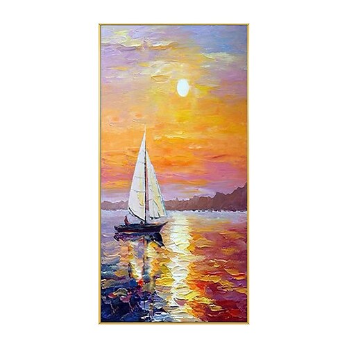 

Large Size Oil Painting 100% Handmade Hand Painted Wall Art On Canvas Modern Abstract Sunset Seascape Home Decoration Decor Rolled Canvas No Frame Unstretched