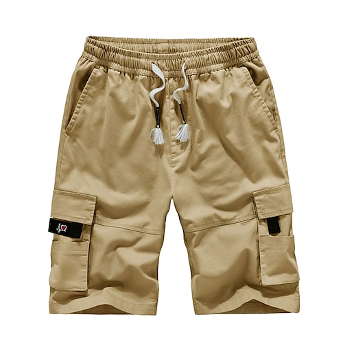 

Homens Calção Bolsos Com Cordão Côr Camuflagem Conforto Respirável Comprimento do joelho Casual Diário Misto de Algodão Casual / esportivo Chino Exército verde Verde Micro-Elástica / Verão