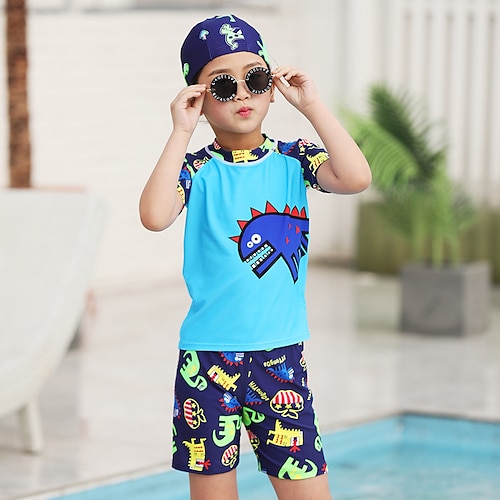 

Kids Boys Two Piece Swimwear Swimming Animal Active Print Bathing Suits 2-8 Years Summer Blue Yellow Royal Blue